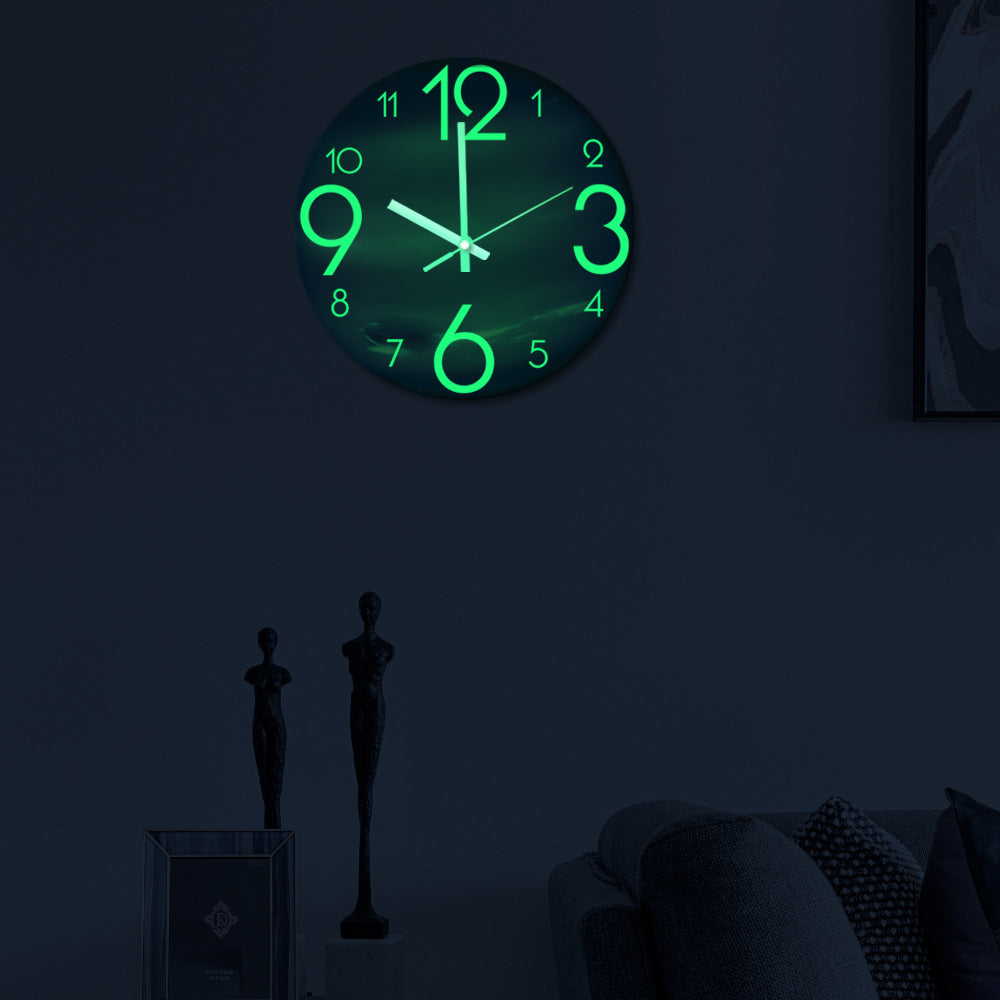 Silent moon phase clock with wooden texture