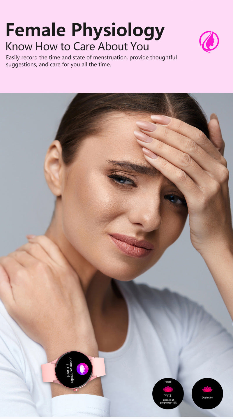 Smart fitness watch displaying health metrics