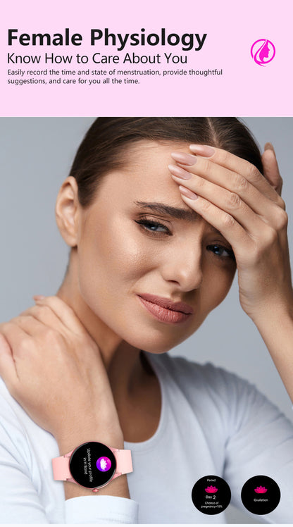 Smart fitness watch displaying health metrics