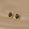 Tiger Eye Stone with Zircon Pair