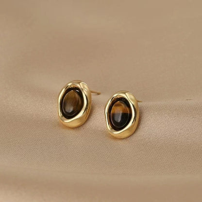 Vintage style tiger eye stone earrings for women