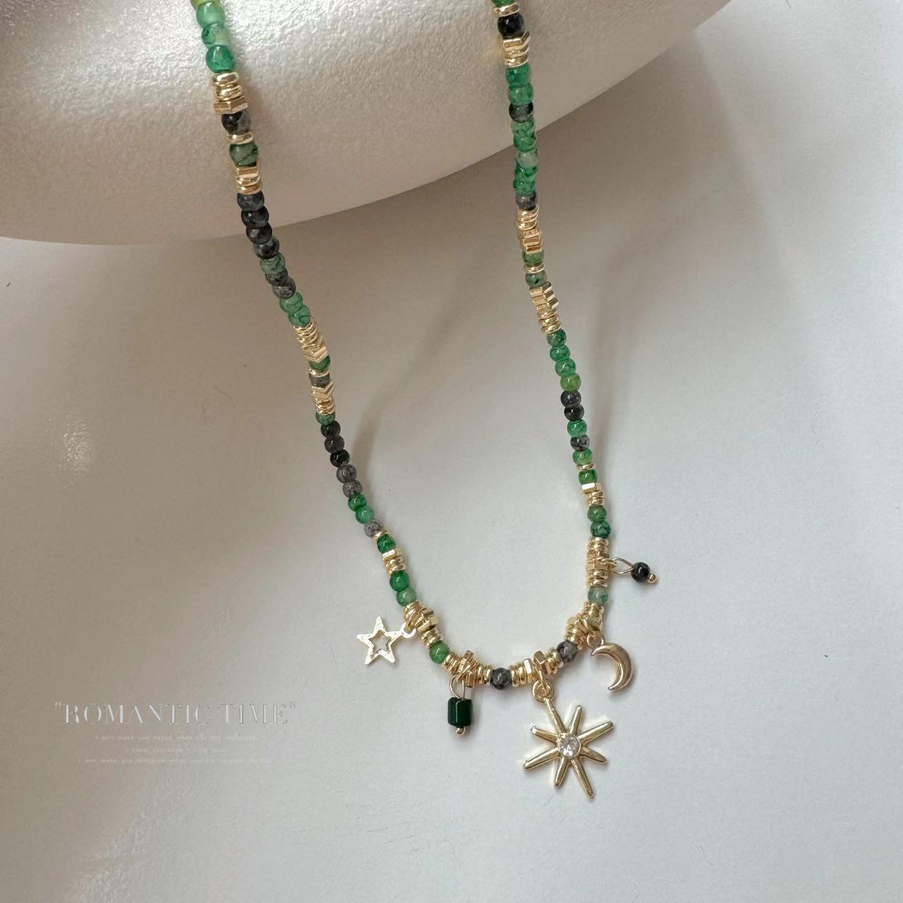 Elegant vintage layered necklace on display