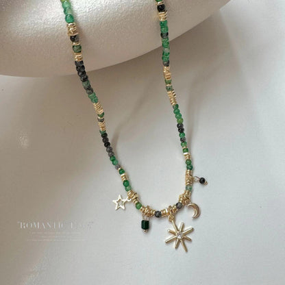 Elegant vintage layered necklace on display