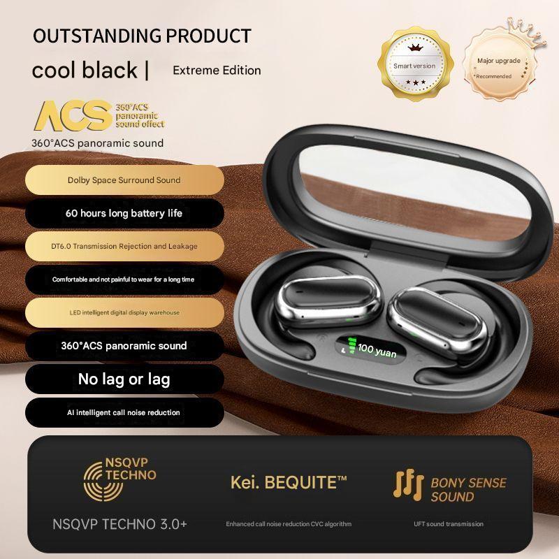 Earbuds showing battery life display
