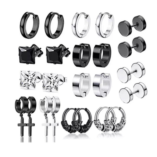 Stylish cross design earrings with zircon