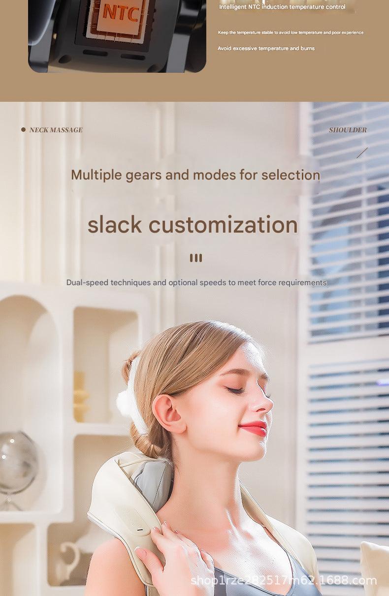 Cordless neck massager with heat therapy