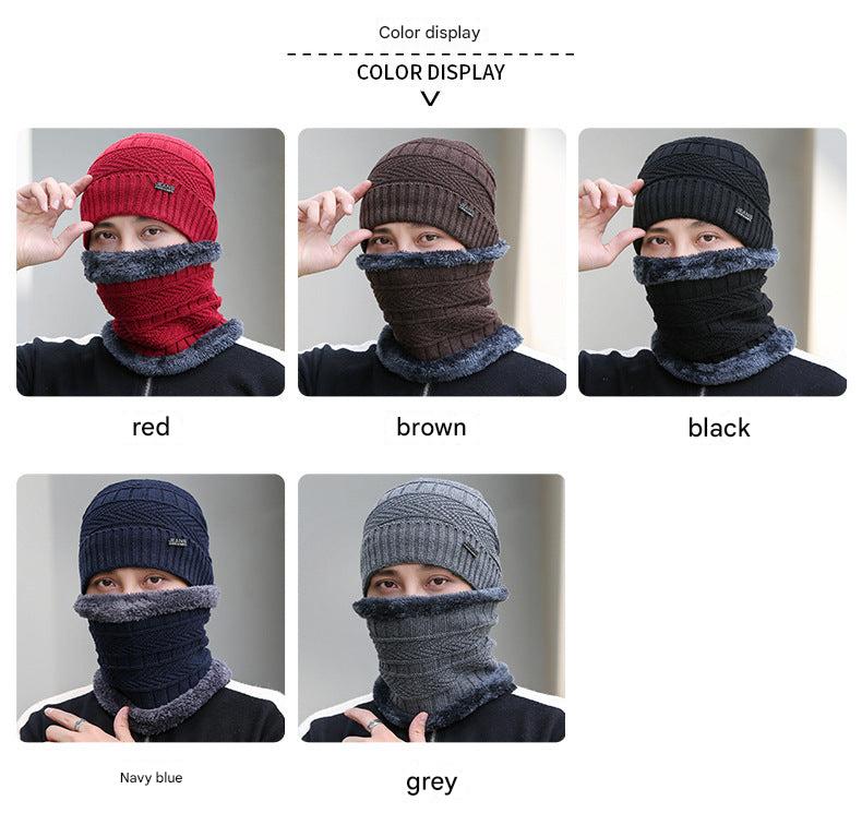 Men's winter knit beanie hat in black