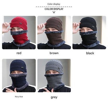 Men's winter knit beanie hat in black