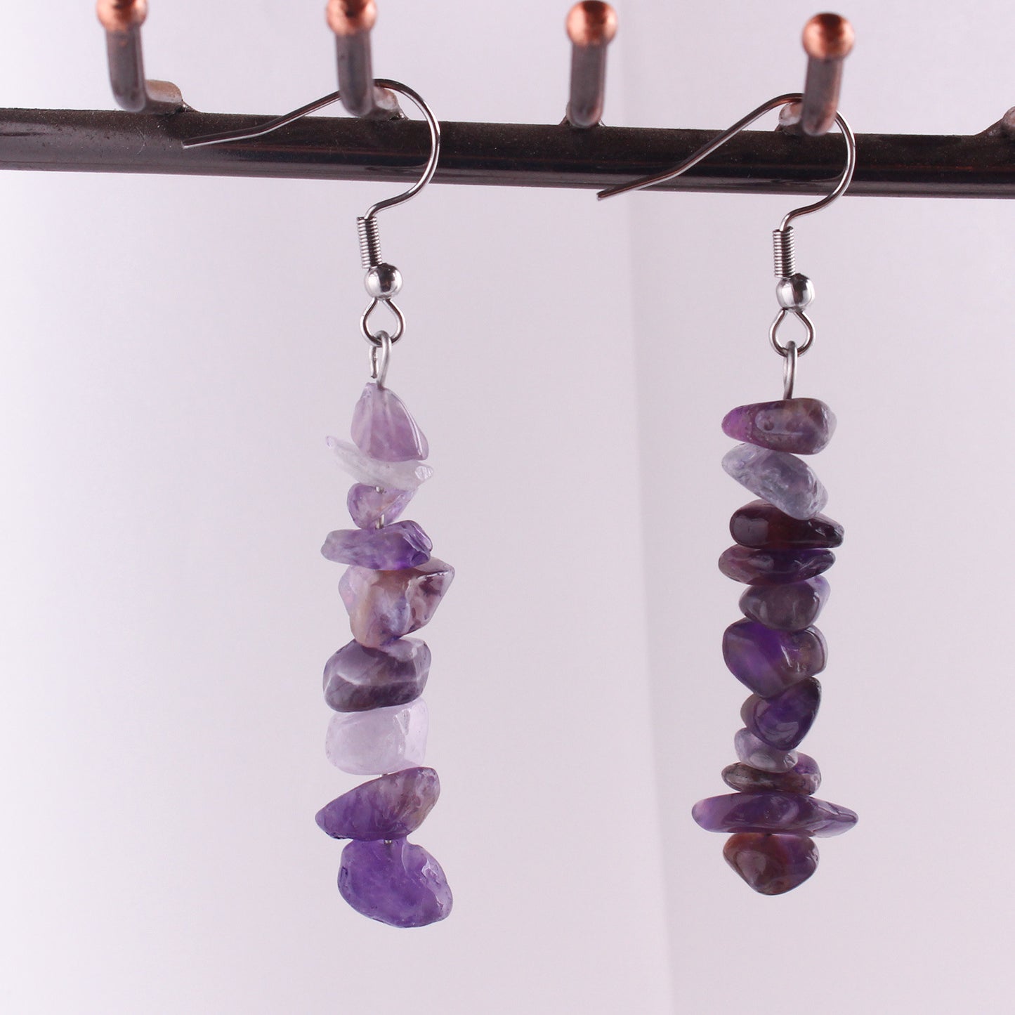 Handmade Natural Stone Crystal Drop Earrings Image 1