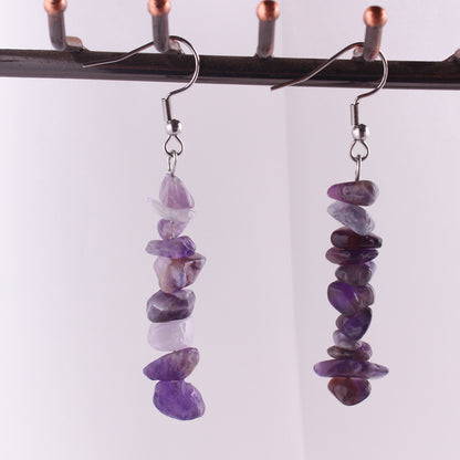 Handmade Natural Stone Crystal Drop Earrings Image 1