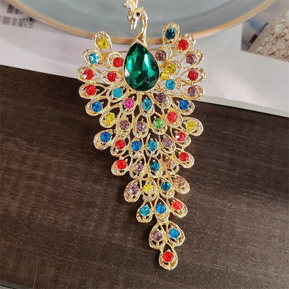 elegant peacock pin detail image