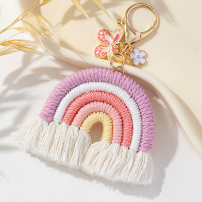 Vibrant Multi-Color Butterfly Flower Keychain Pendant Image 5