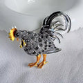 Rooster Brooch - Gray
