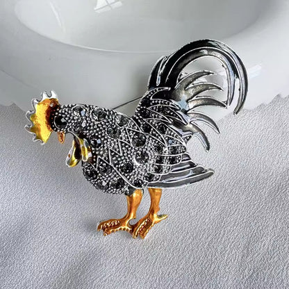 Purple Rooster Brooch Highlight