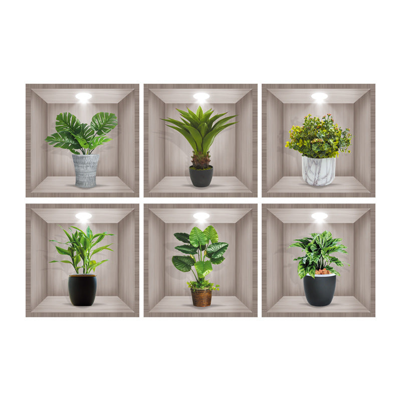 Stylish green plant wall art sticker 5