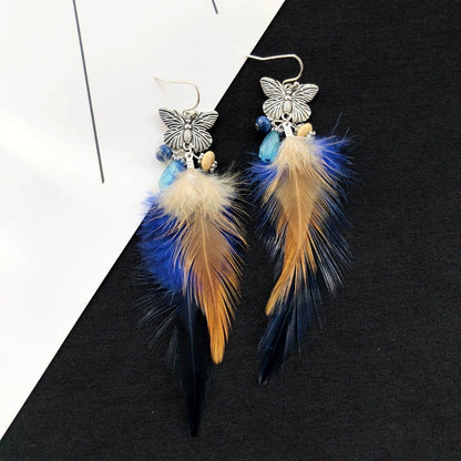 Vintage Chic Feather Earrings - Image 2