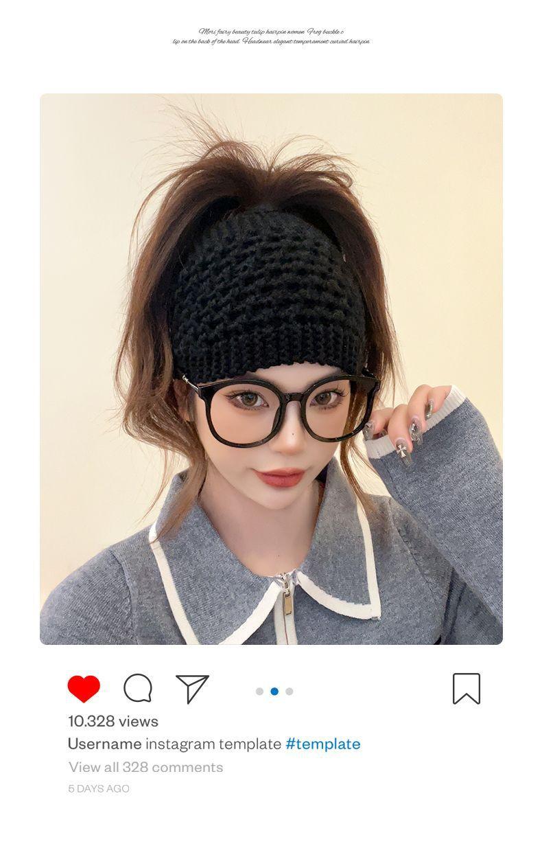 Knitted ear warmer beige