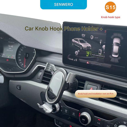 Universal car phone mount installed in car air vent