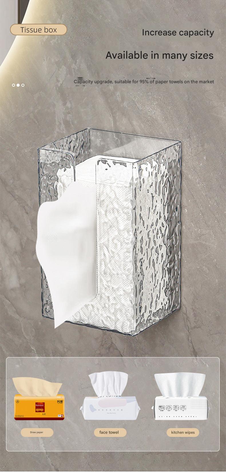 Durable plastic tissue box for kitchen