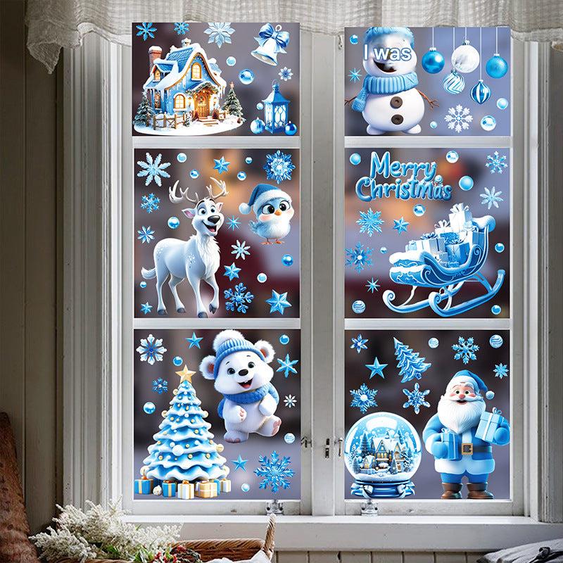 Festive double-sided window sticker snowman