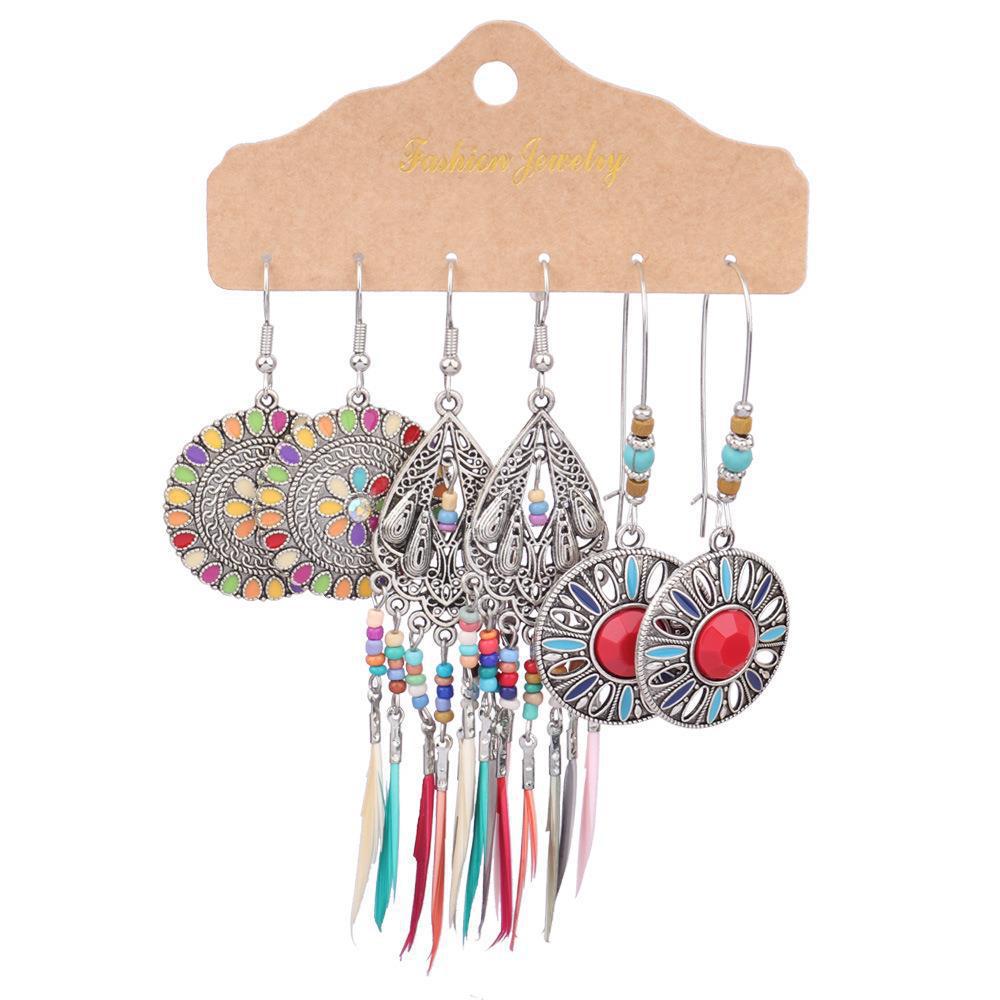 Geometric Tassel Earrings - Image 2