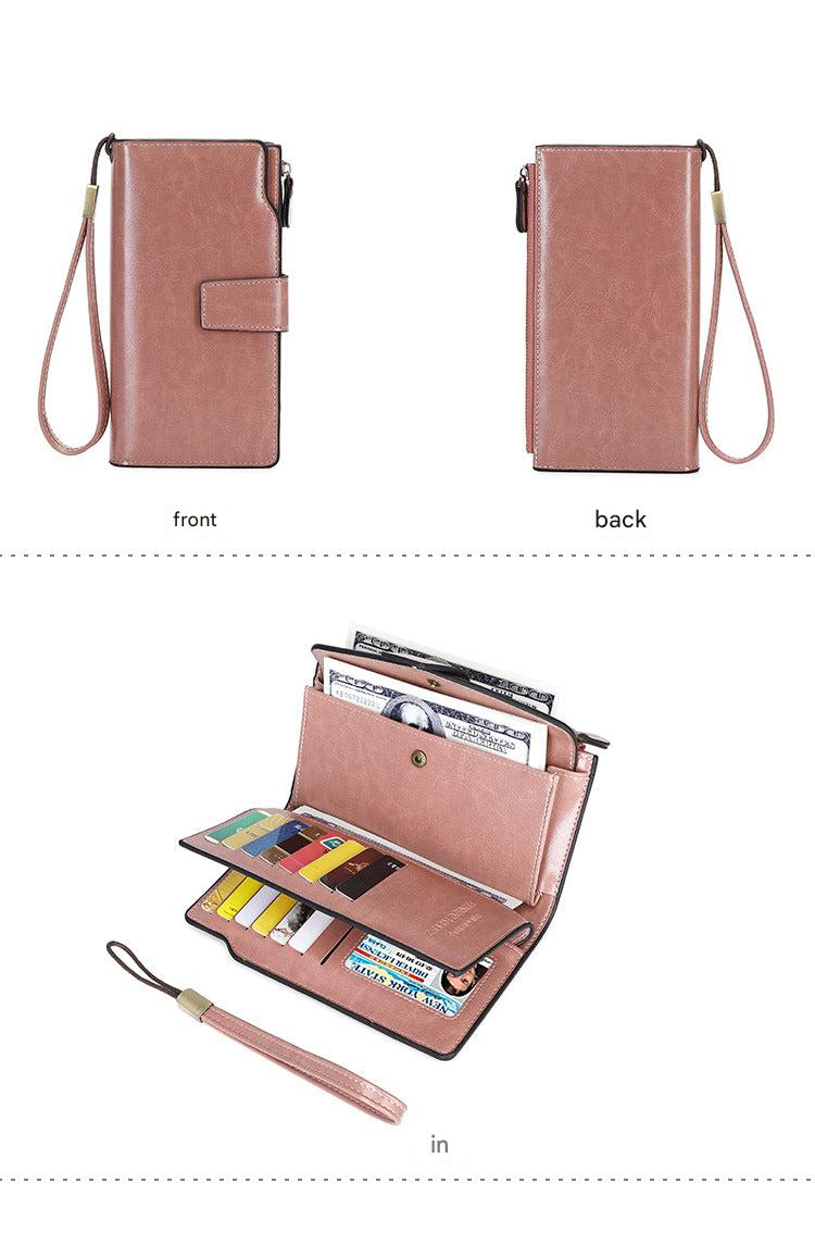 Vintage PU leather wallet in peacock blue