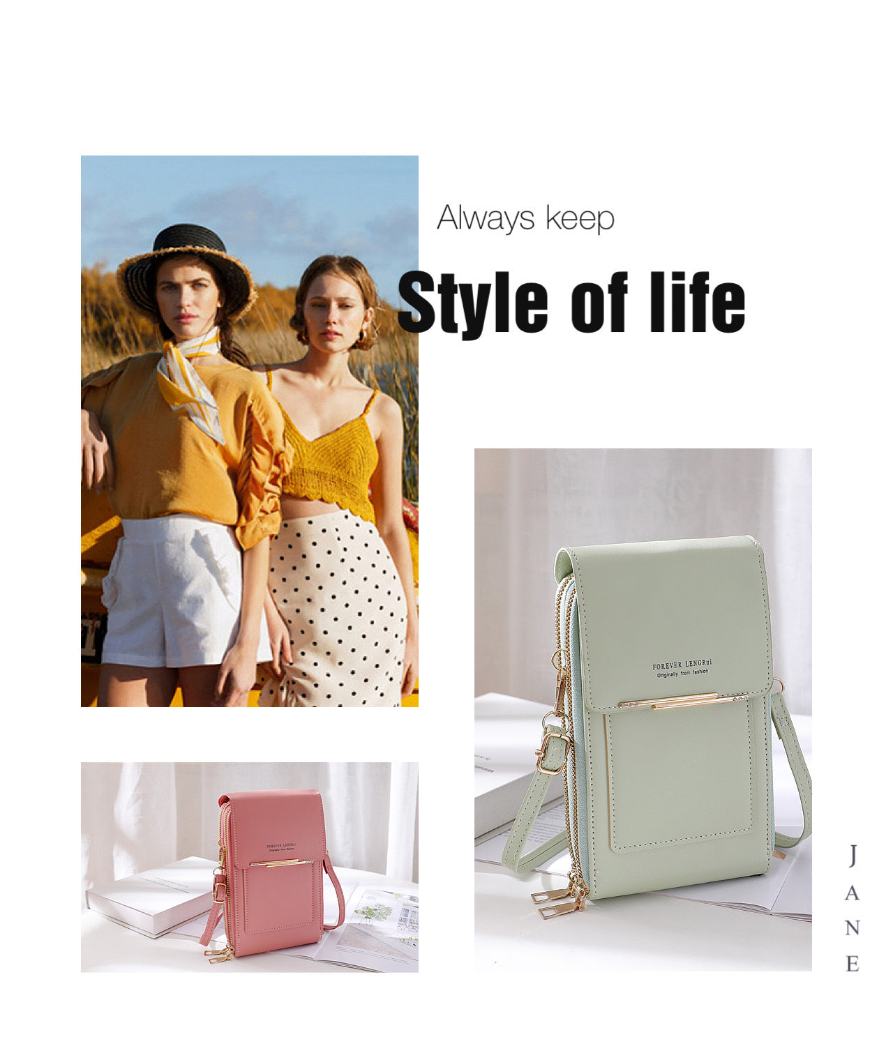 Red functional shoulder bag for outings