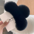 Black Real Rex Rabbit Fur [Extra Large 15cm]