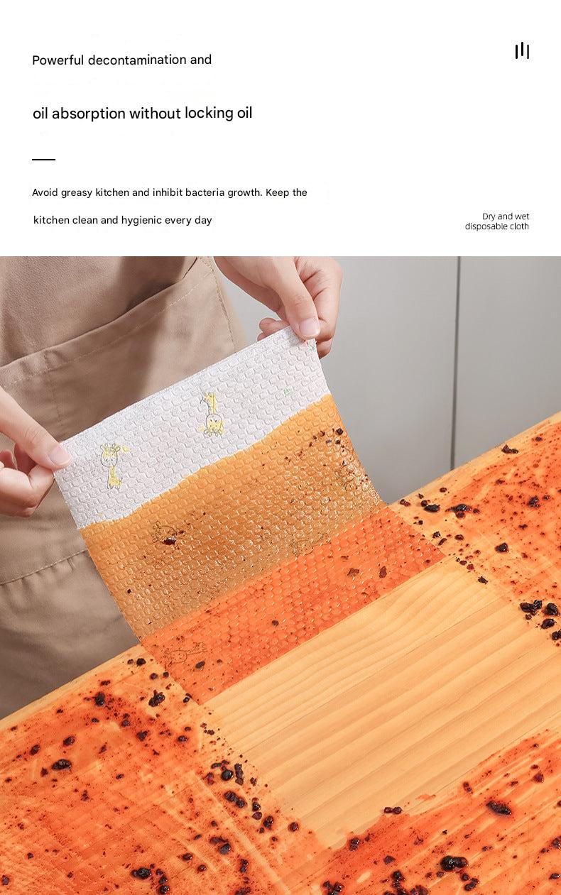 Absorbent disposable cloths for quick cleaning tasks