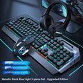 Wired Black - [Ice Blue Light Blue Switch] + Wired Mouse + Headphones