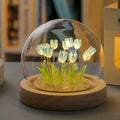 9 Blue Glass-Covered Tulips