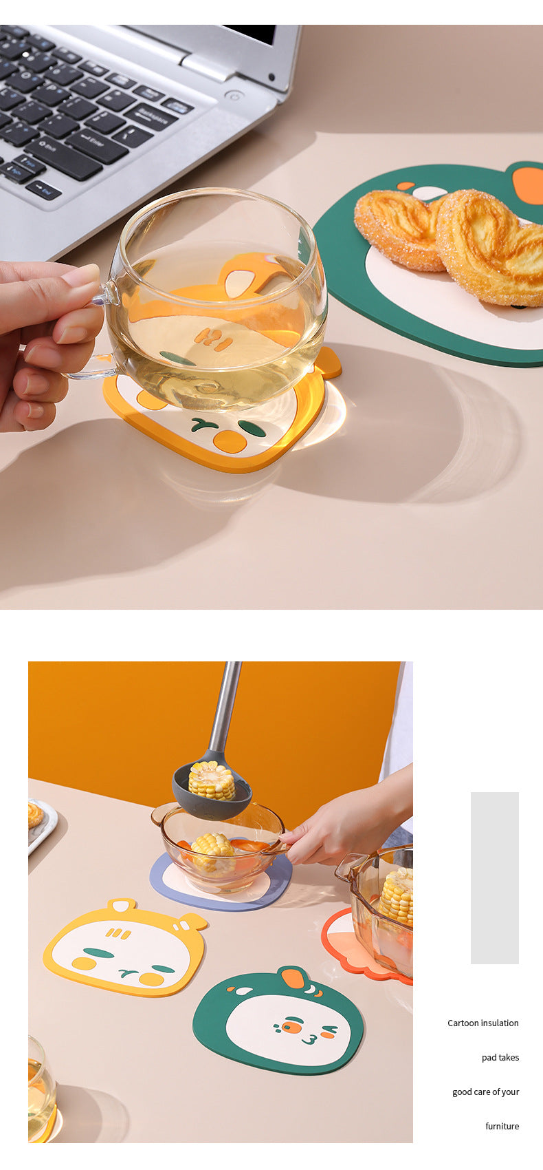 Colorful Cartoon Table Mat - Light Green