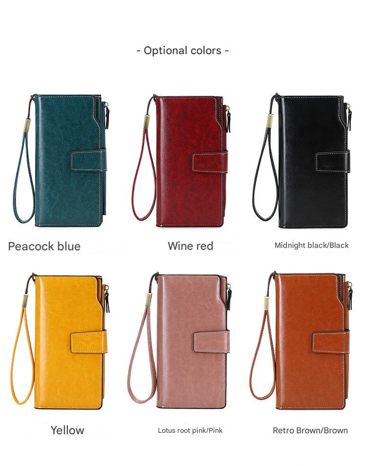 Durable long wallet with RFID protection