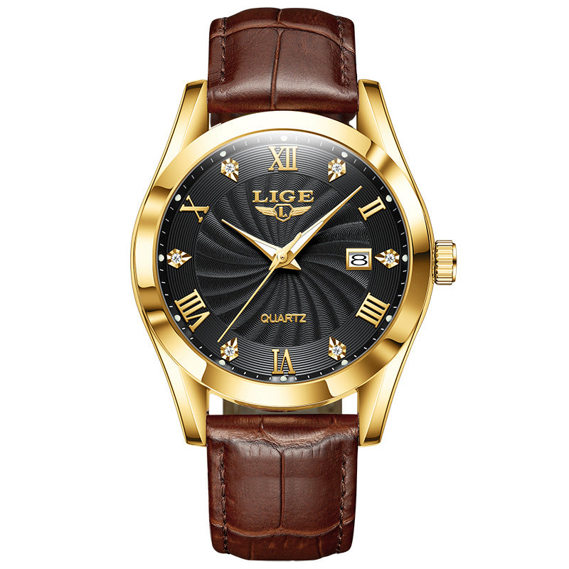 Quartz watch showcasing calendar feature