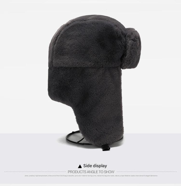 Winter earflap hat with triangular logo