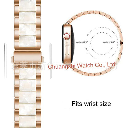 Luxurious Lightweight Metal Resin Band for Apple Watch 9/1SE - Versatile Styles Available