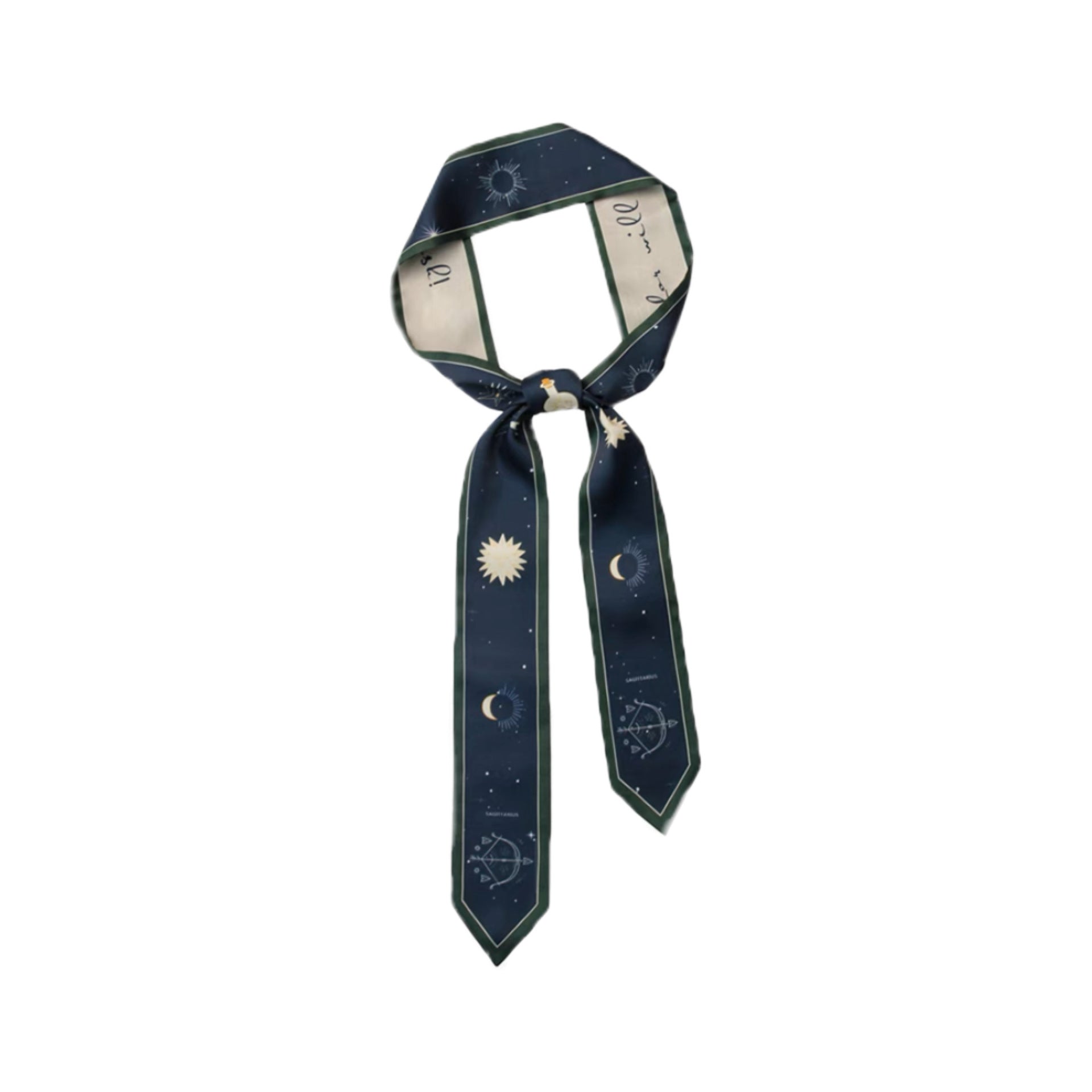 Zodiac silk scarf on display