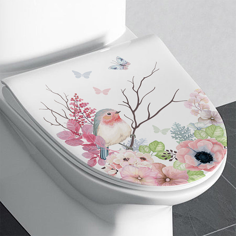 Charming Pink Floral Toilet Lid Cover Image 5