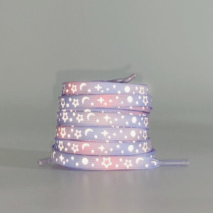 Lifestyle image of reflective shoelaces in action