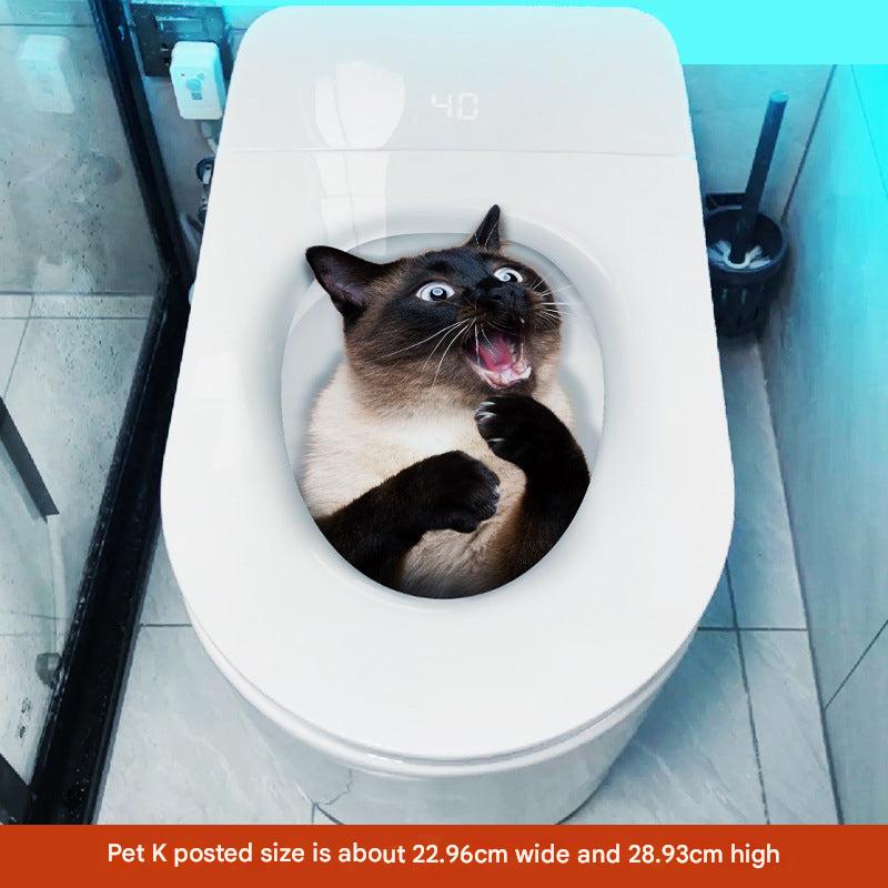 3D cat toilet sticker design 2