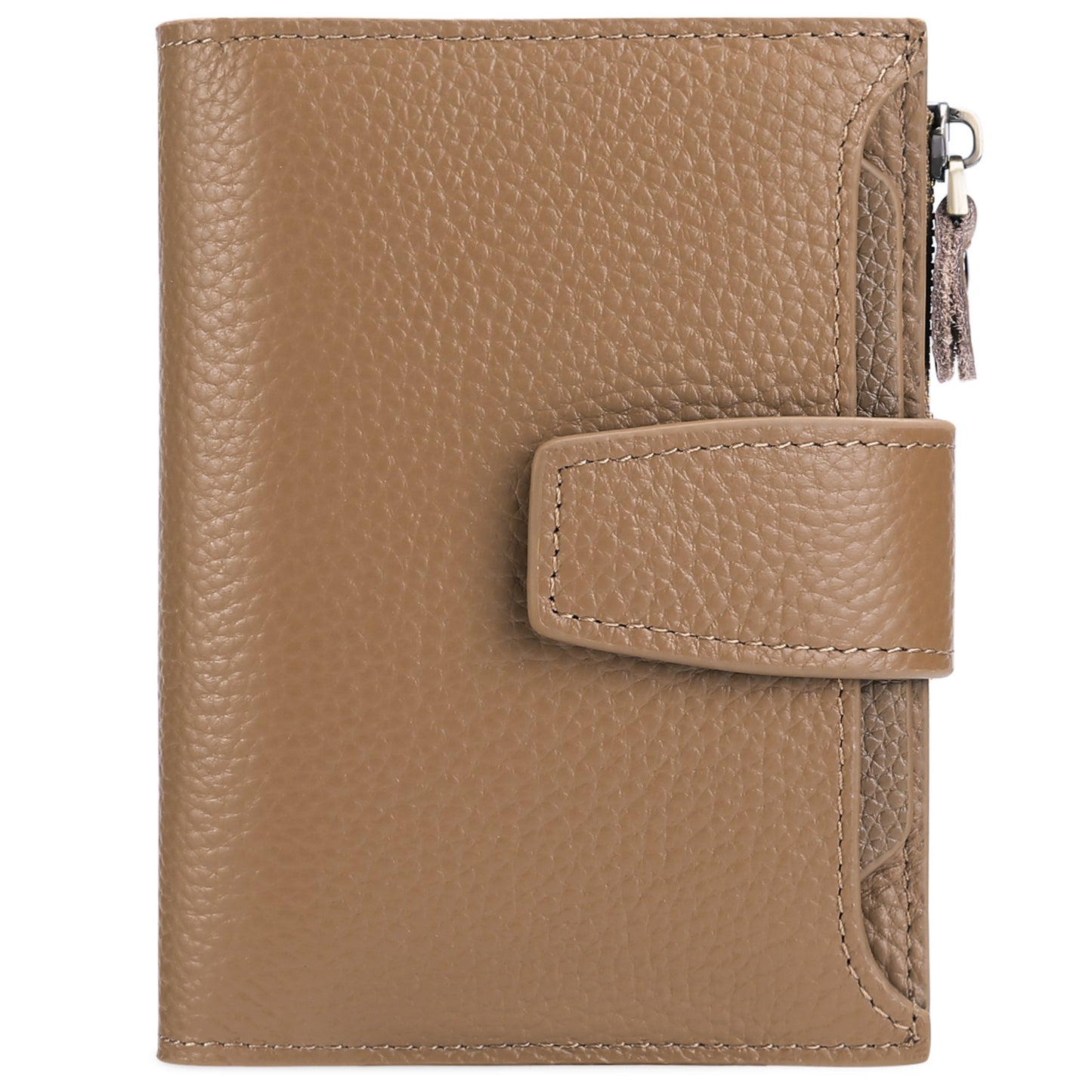 Compact women's wallet with zipper closure