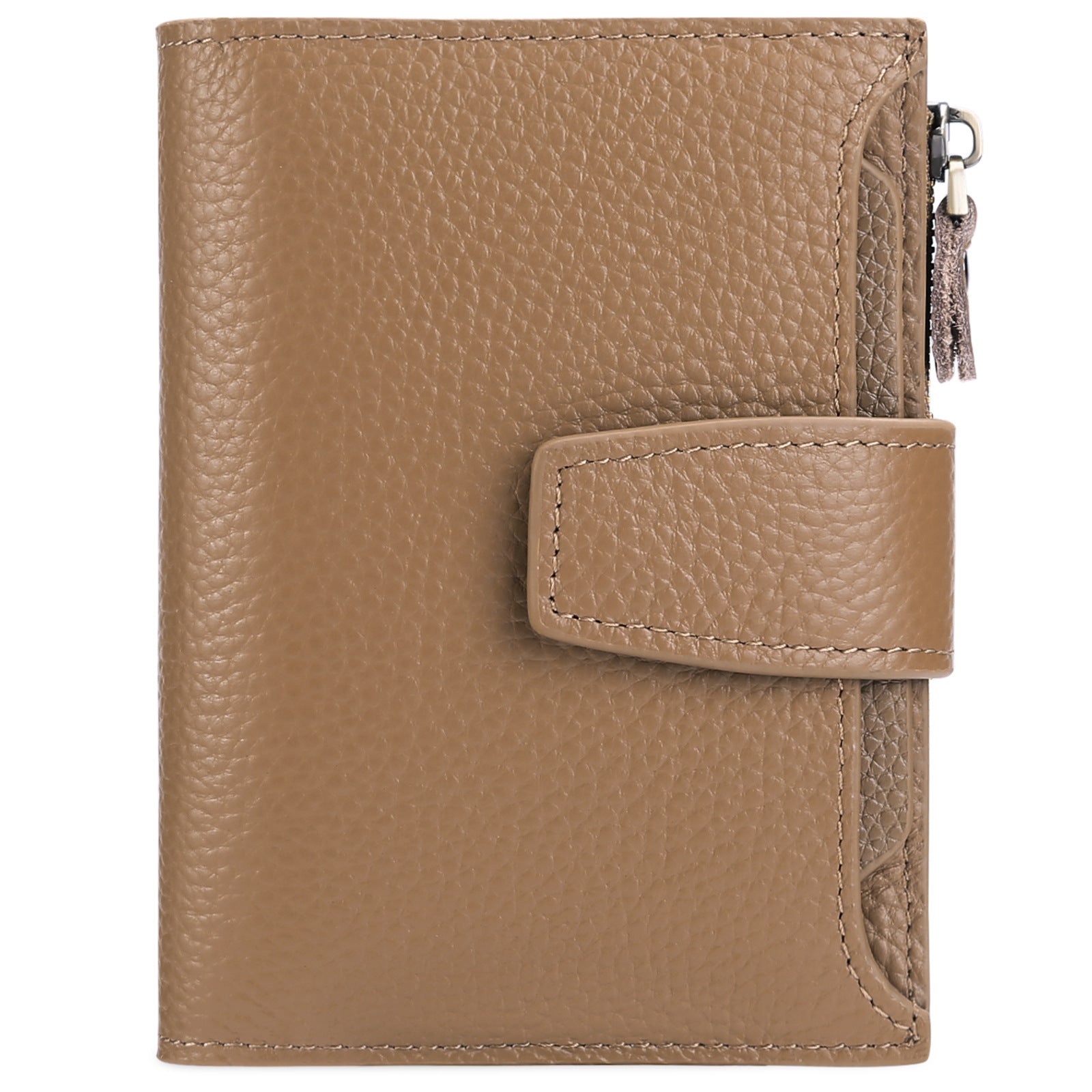 Compact women's wallet with zipper closure
