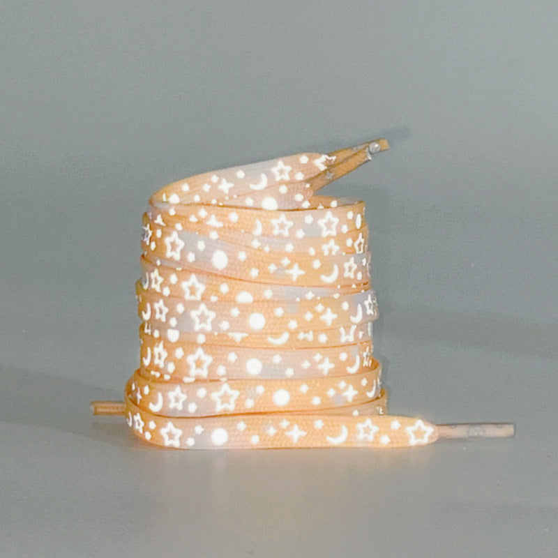 Image of reflective star galaxy shoelaces in white