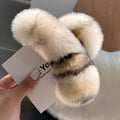 Light Leopard Print Real Rex Rabbit Fur [Extra Large 15cm]