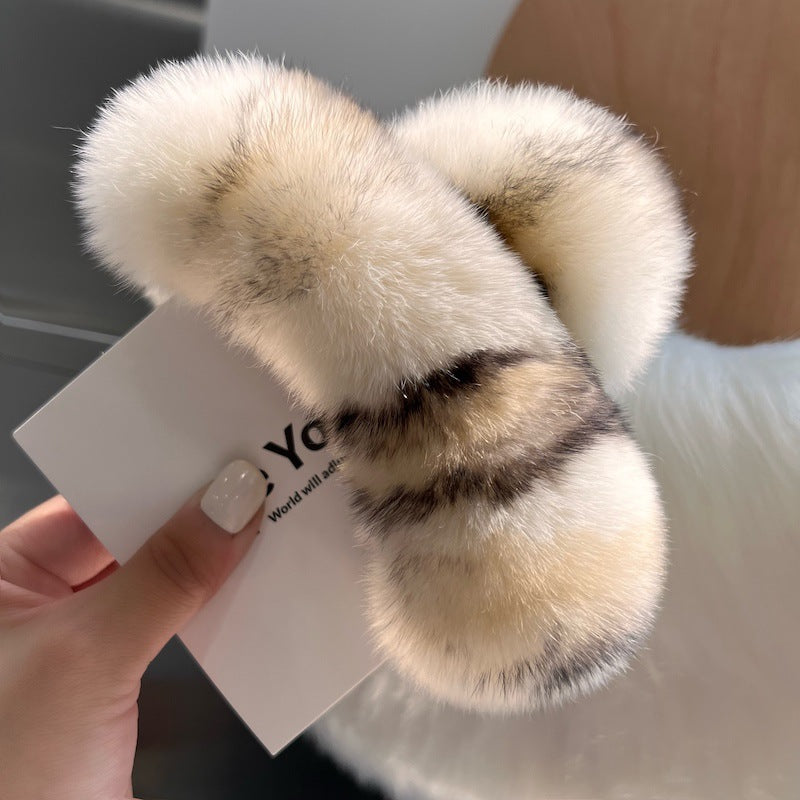 Elegant fur hair accessory for women