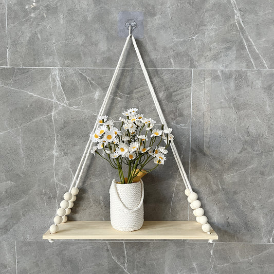 Chic cotton rope and wood combination