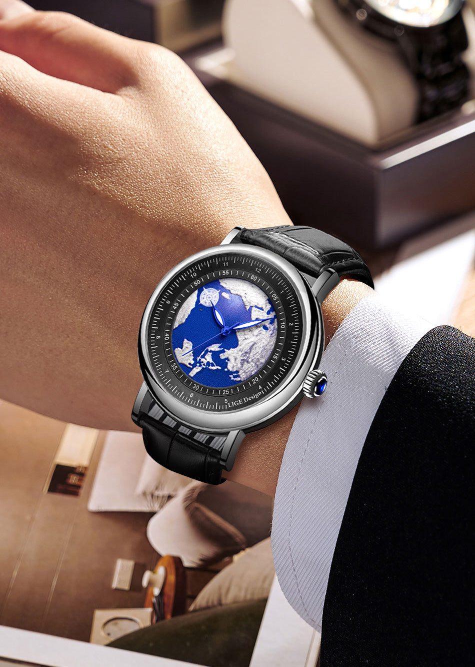 LIGE watch in casual wear image 7