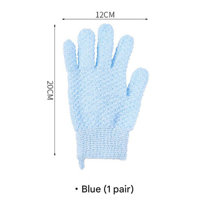 Exfoliating bath gloves in pink color