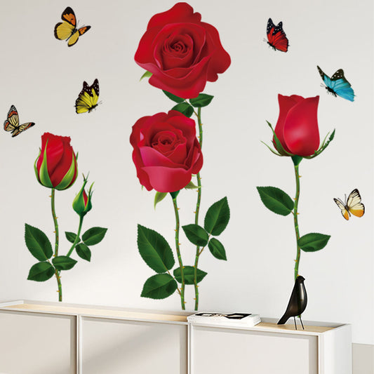 Classic Red Rose Wall Decal Image 6