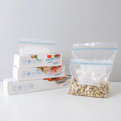 Food storage bag with fruits
